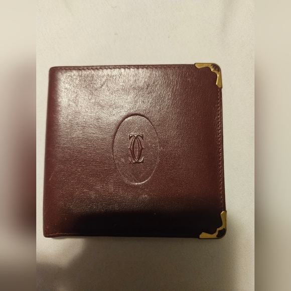 Cartier vintage burgundy bitfold leather wallet - Picture 2 of 7